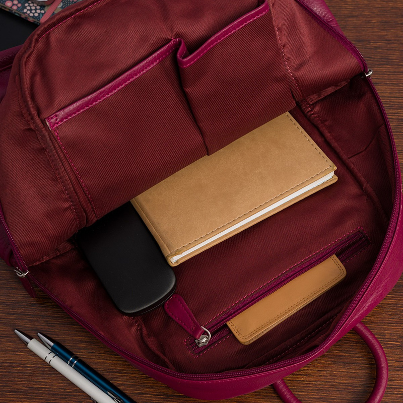 Skórzany plecak A4 duży pojemny do szkoły Włoski P16