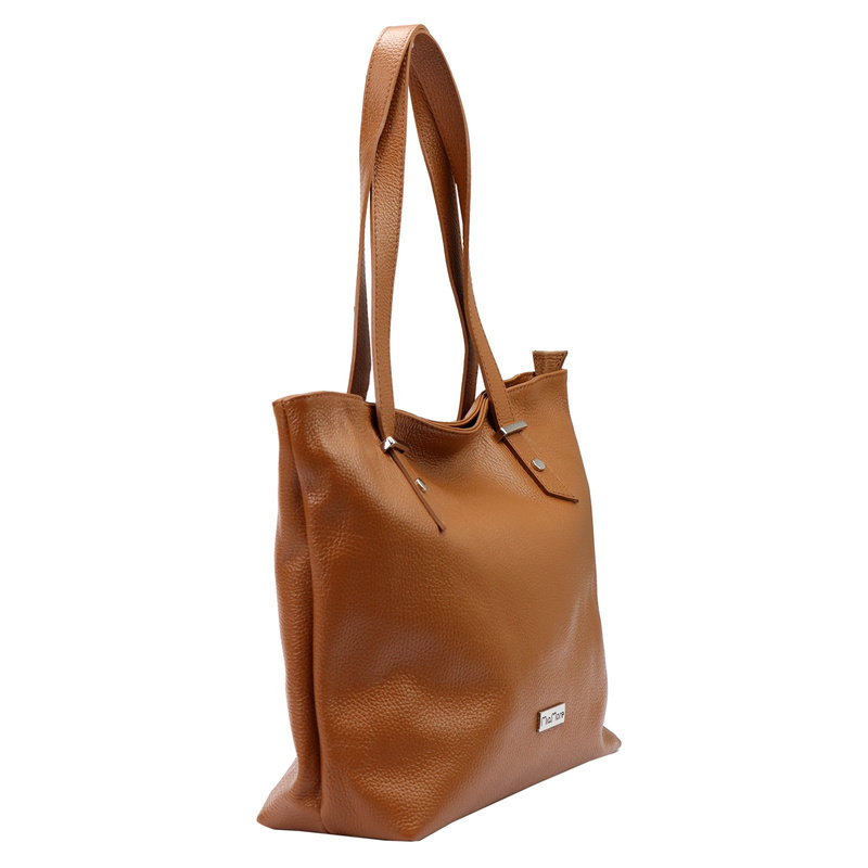 Duża damska shopperbag skórzana z kieszeniami torebka na ramię MiaMore