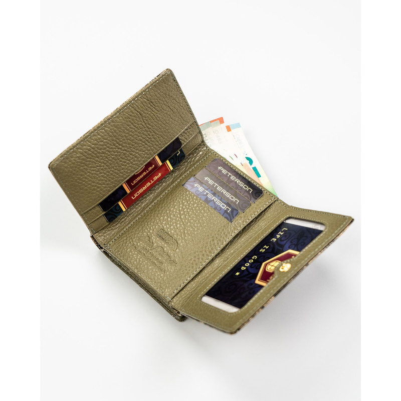 skóra naturalna + Damski portfel ze skóry ekologicznej Peterson PTN PS15-09-FDS