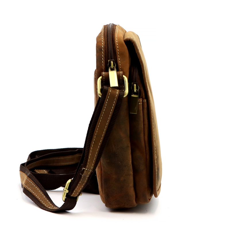 Nordee męska saszetka skóra naturalna torba miejska na ramię z kieszeniami