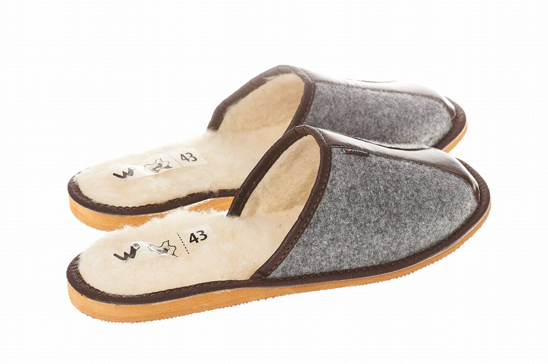 Wójciak Podhale męskie kapcie domowe zabudowane filc wewnętrz wełna