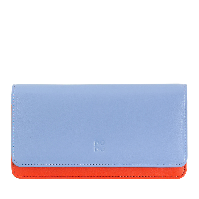 DUDU portfel damski skóra naturalna podłużna portmonetka zatrzask