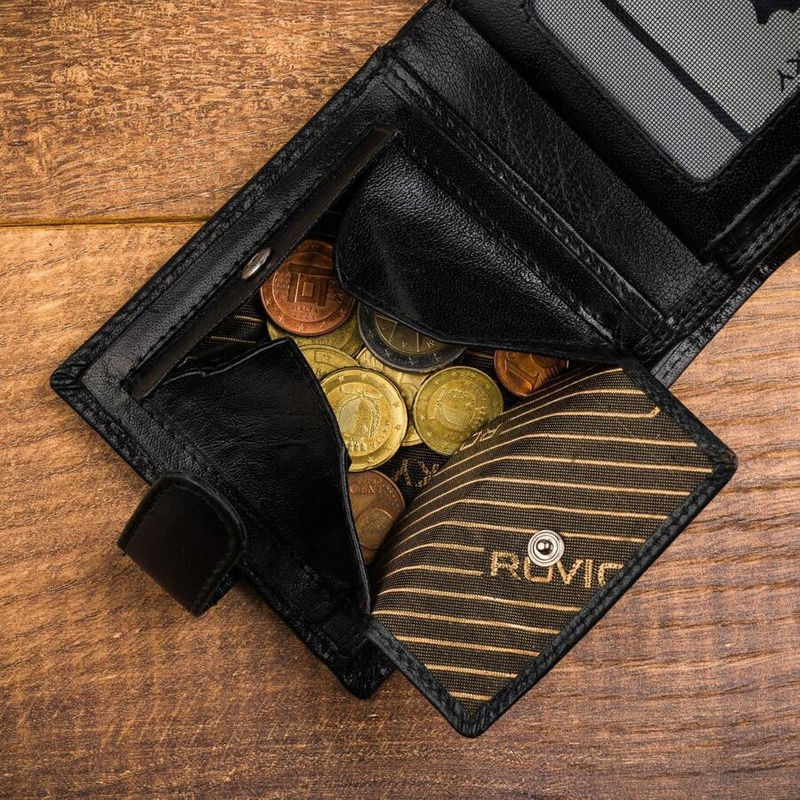 Elegancki Skórzany męski portfel Rovicky z RFID