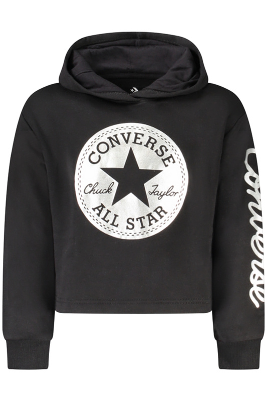 Bluza z kapturem Converse dla dziewcz�t zapinana na zamek, czarna