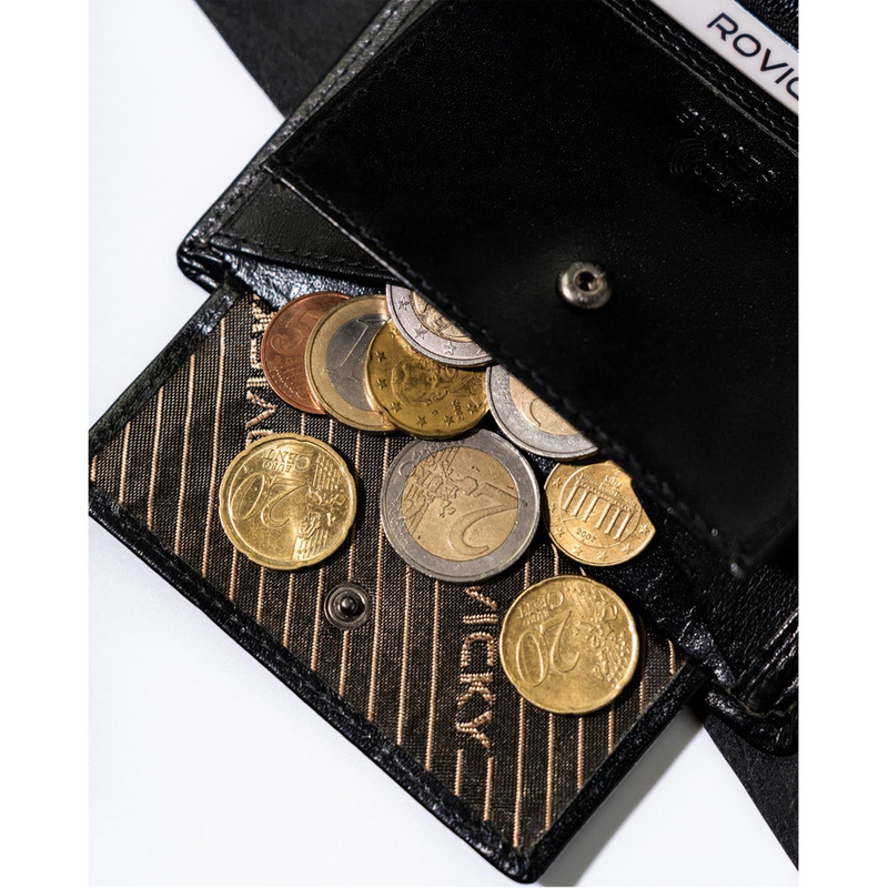Elegancki portfel męski z ochroną RFID od Rovicky