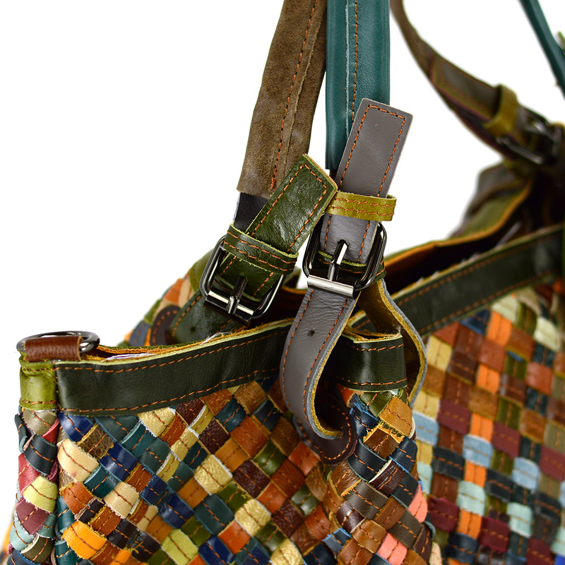 Duża Torebka skórzana na ramię oryginalny wzór