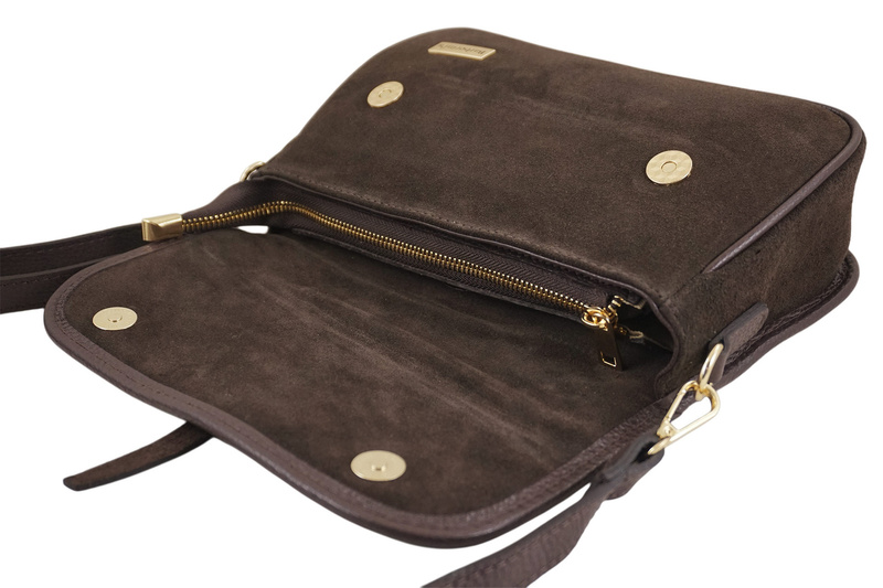 Zamszowa torebka damska Barberinis - Brązowa ciemna