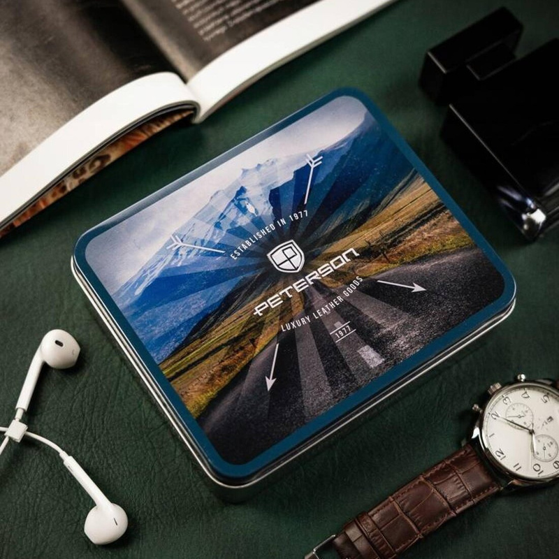 Skórzany męski portfel Peterson PTN WL-1012L-COM