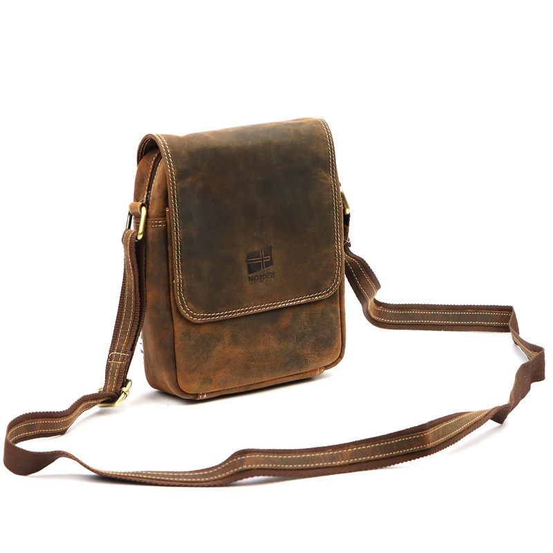 Nordee męska saszetka skóra naturalna torba miejska na ramię z kieszeniami