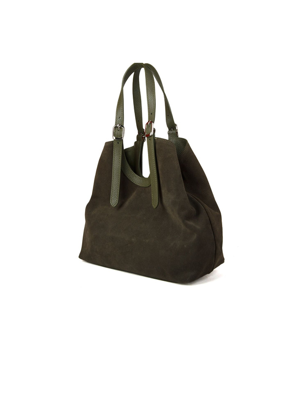 Damska torebka shopper Giulia Monti GM1644 militarna zieleń