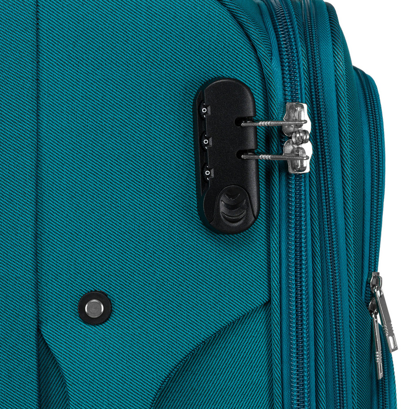 Duża walizka z praktycznej tkaniny poliestrowej w turkusowo-różowym - Peterson