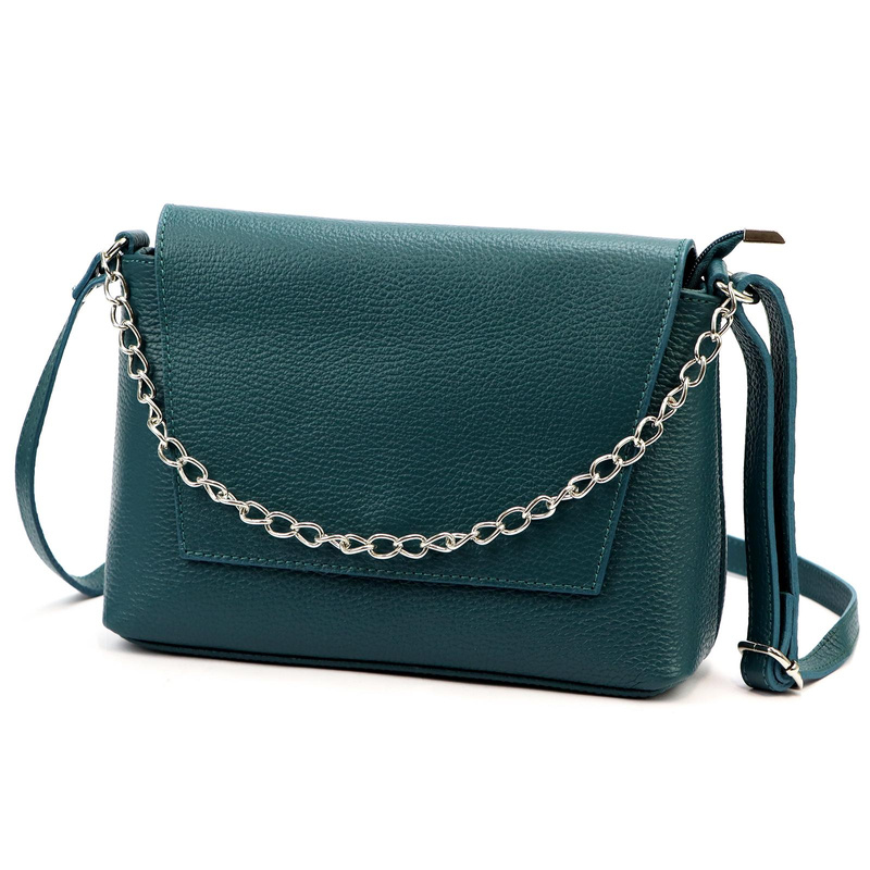 Luka Listonoszka damska skórzana torebka na ramię krótki łańcuszek klapa