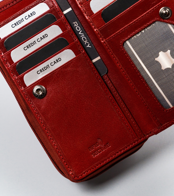 Skórzany damski portfel Rovicky CPR-8931-BAR RFID