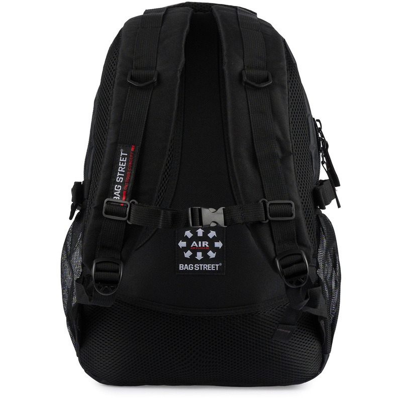 SZARO-CZARNY Solidny 3KOMOROWY plecak miejski SPORTOWY duży M83