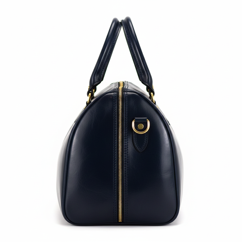 Pojemna i stylowa Skórzana duża torba podróżna weekendowa z paskiem