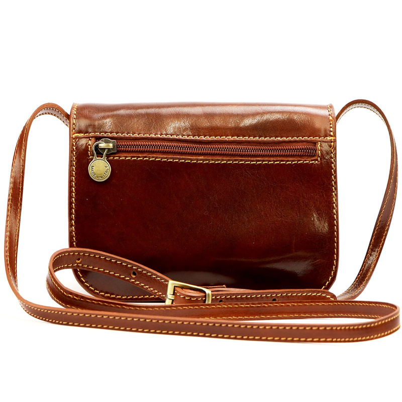 Florence Skórzana listonoszka na ramię 3 komory zamykana klapą elegancka