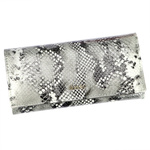 Rovicky skórzany damski portfel podłużny duży wzór skóra węża system RFID