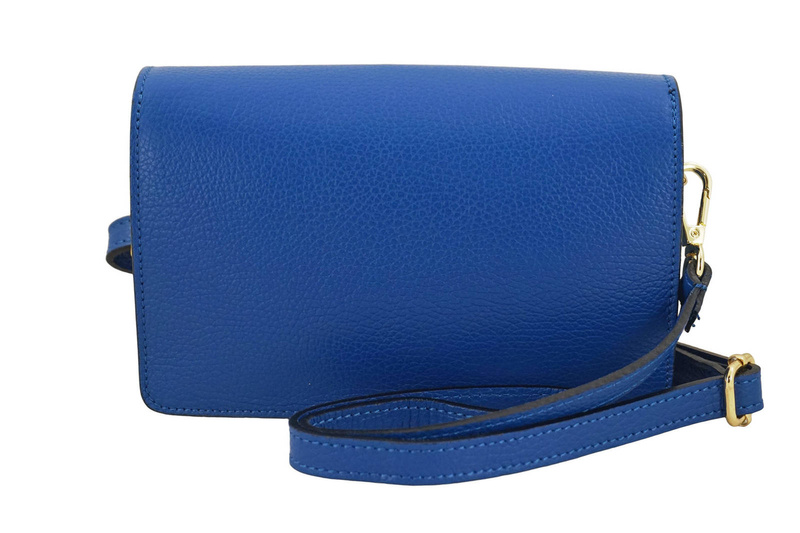 Torebka damska wizytowa skórzana - Chabrowa