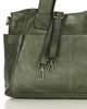 Torebka damska skórzana z kieszeniami na zewnątrz - MARCO MAZZINI zielona