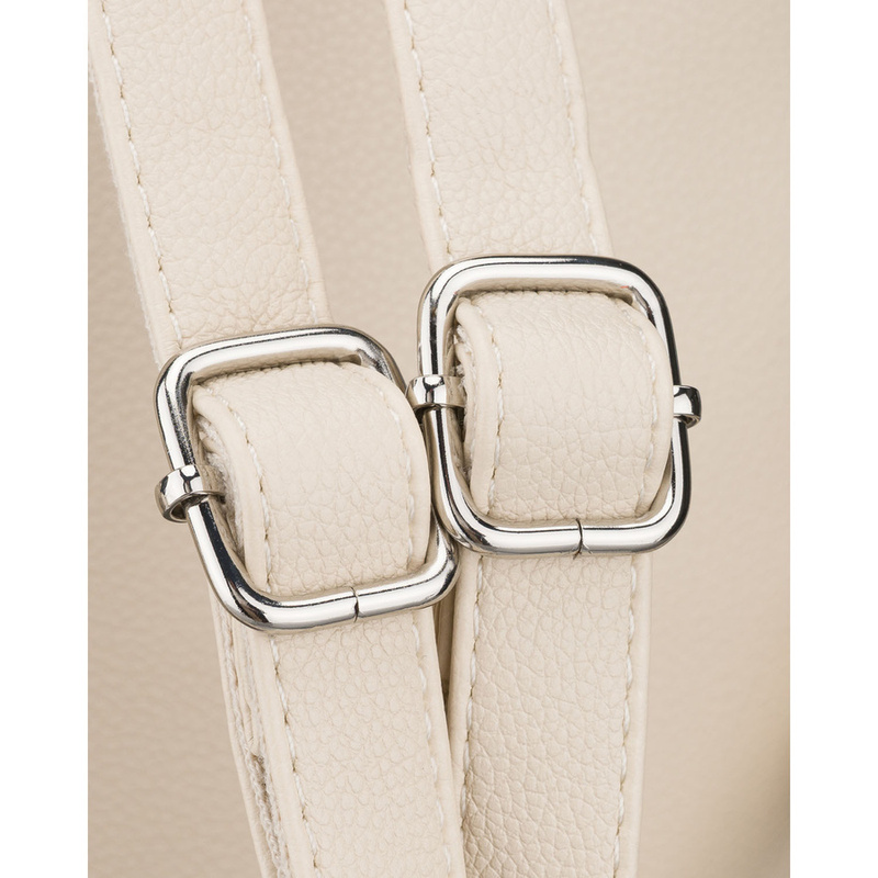 Miejski plecak damski ze skóry ekologicznej w jasnobeżowym kolorze - Rovicky