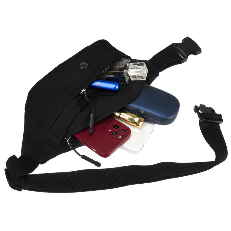 Praktyczna nerka damska z poliestru w czarnym kolorze - Peterson