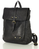 MARCO MAZZINI Miejski plecak skórzany w stylu old look handmade leather czarny