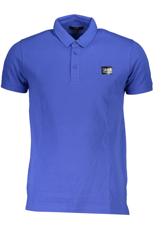 CAVALLI CLASS POLO MĘSKA Z KRÓTKIM RĘKAWEM NIEBIESKA