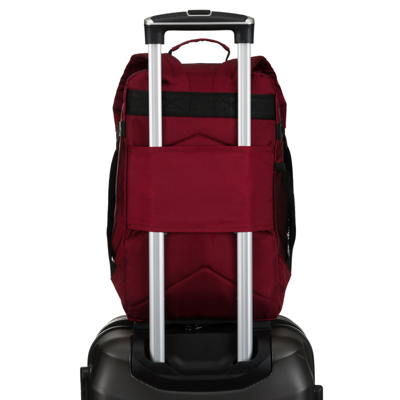 Burgundowy plecak podróżny z poliestru - Peterson