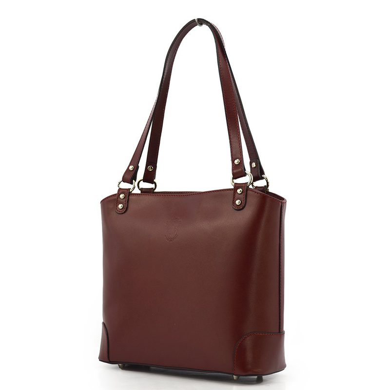 Skórzana torebka na ramię z licowej skóry shopper