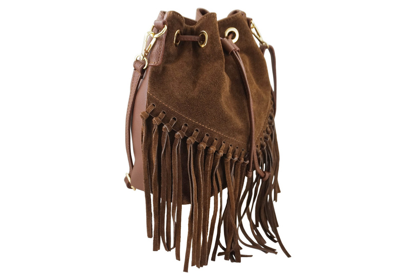 Torebka skórzana boho style - Brązowa