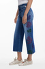 Damskie jeansy Desigual cropped z roślinnym haftem
