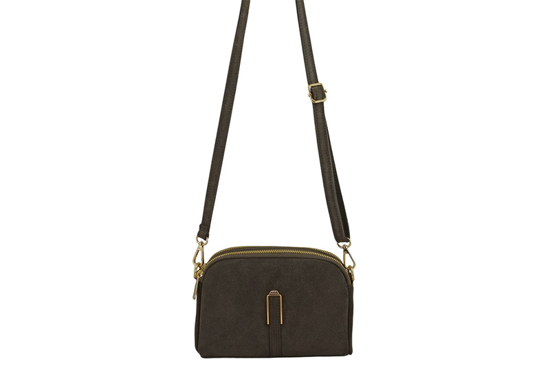 Mała torebka zamszowa wieczorowa - Beżowa ciemna