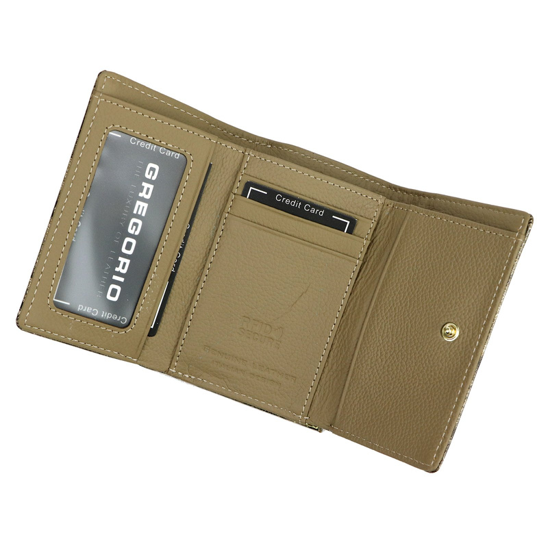 Poziomy portfel damski Gregorio FRL-117 w kwiaty z biglem