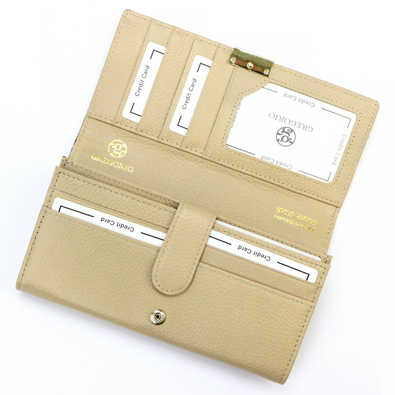 Klasyczny duży Skórzany damski portfel Gregorio