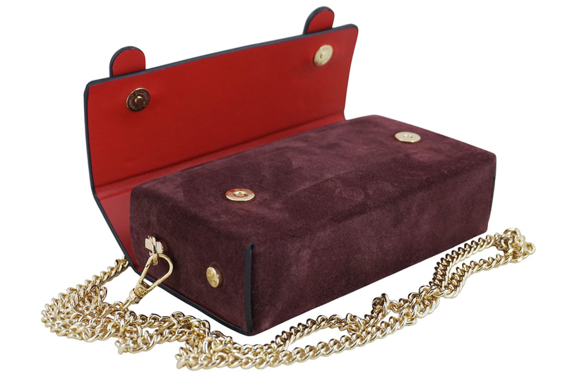 Zamszowa torebka Barberinis wizytowa - Bordowa