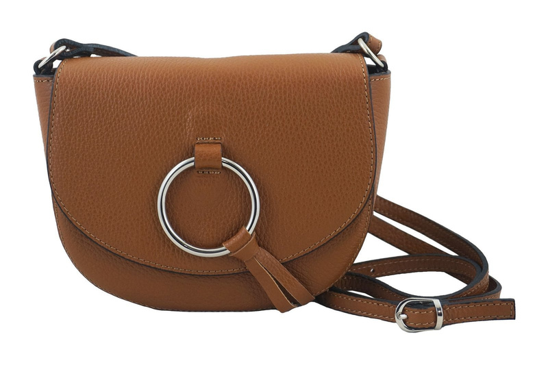 Damska skórzana listonoszka włoska - Brązowa jasna