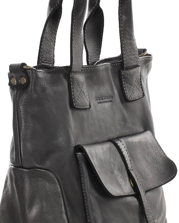 Torebka miejska skórzana w harmonii z naturą - MARCO MAZZINI czarna