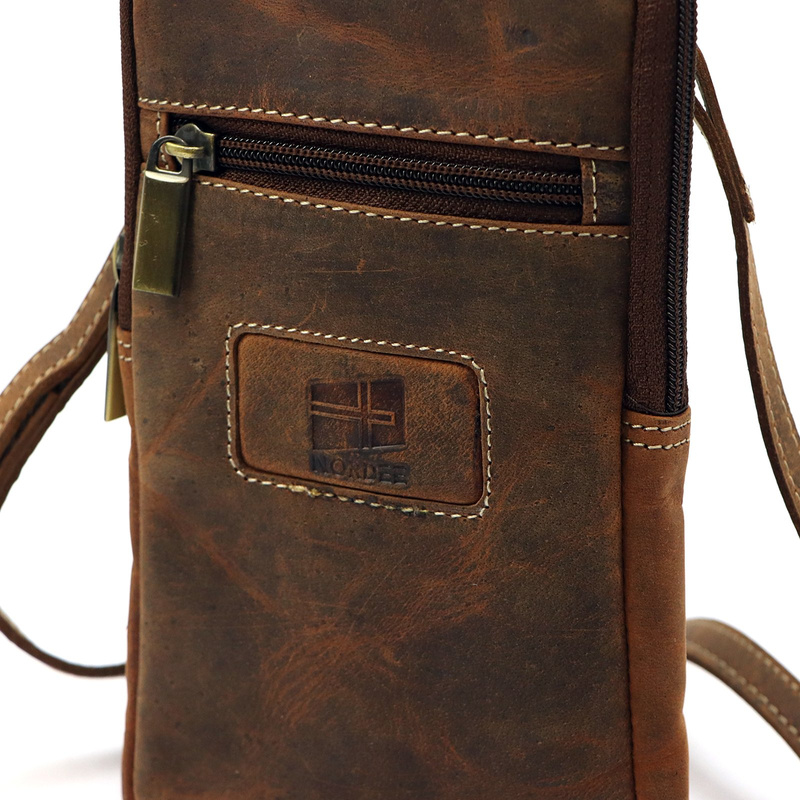 Nordee męska saszetka skóra naturalna mała torba na ramię z kieszeniami