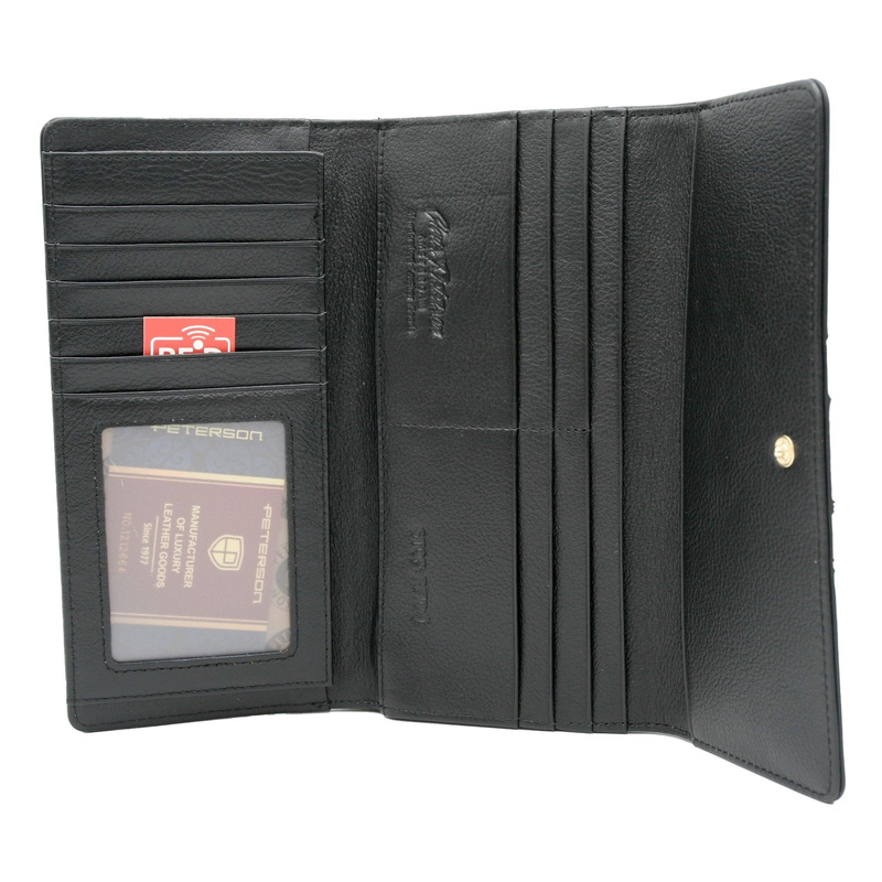 Skórzany damski portfel Peterson PTN ST-415 SNAKE