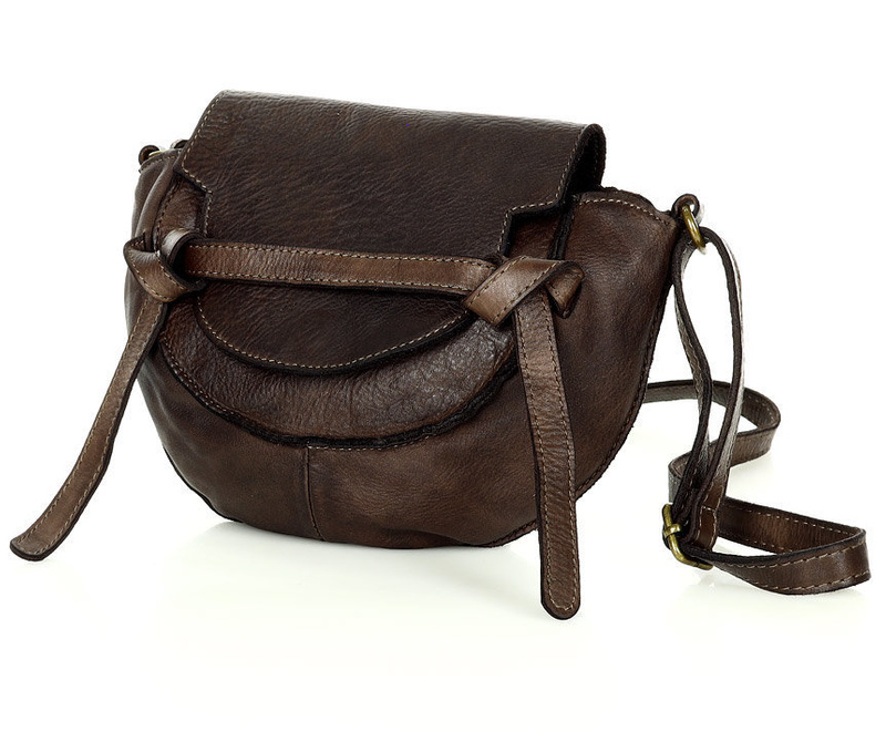 Marco Mazzini Torebka listonoszka skórzana saddle bag brąz caffe
