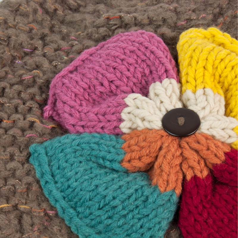 Angorkowy Beret Z Kokardką