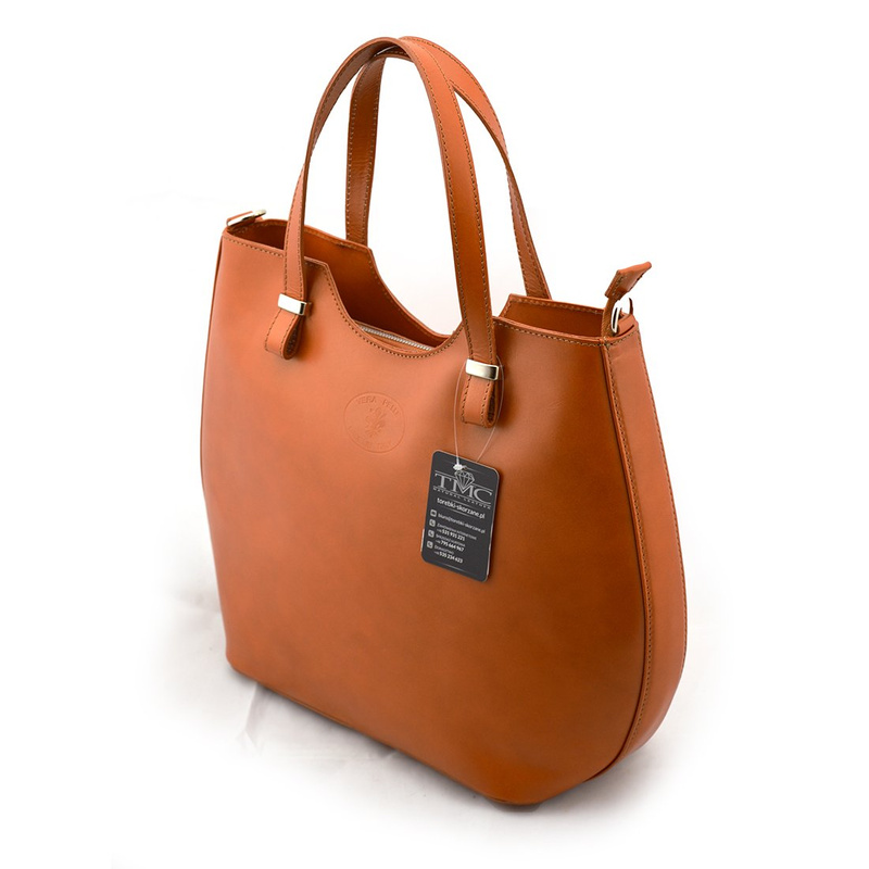 Elegancka stylowa duża skórzana shopperka do ręki