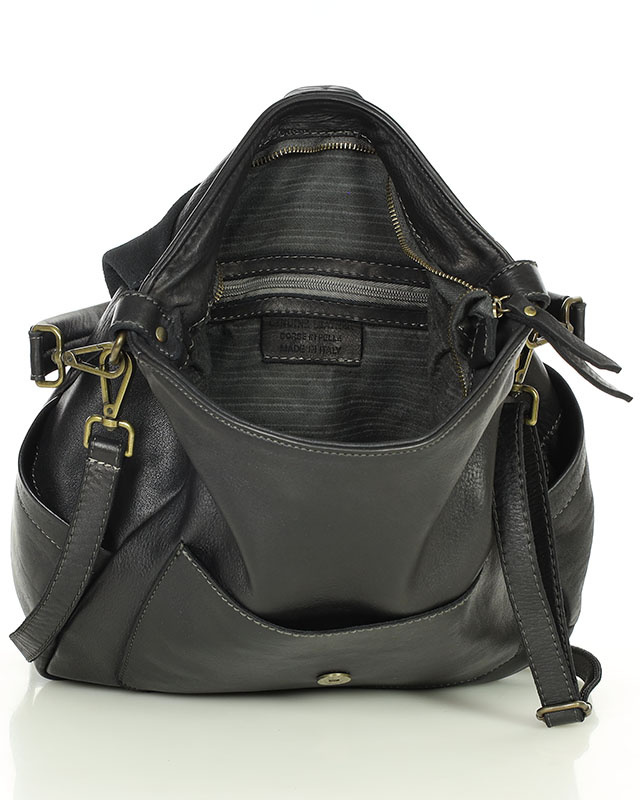 Wygodna torba damska na ramię skóra naturalna vera pelle - MARCO MAZZINI czarna