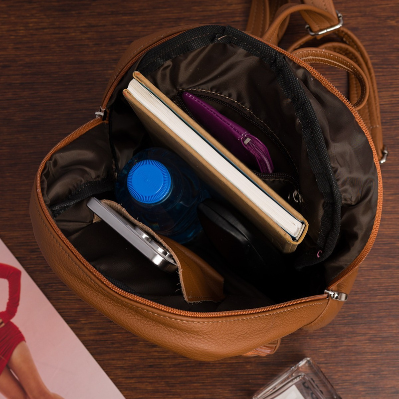 Plecak damski skórzany klasyczny duży skóra naturalna rudy Beltimore R33