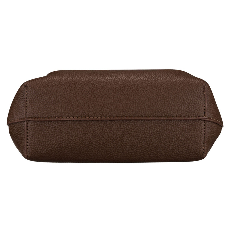 Brązowa listonoszka damska ze skóry ekologicznej zamykana na klips magnetyczny - Peterson