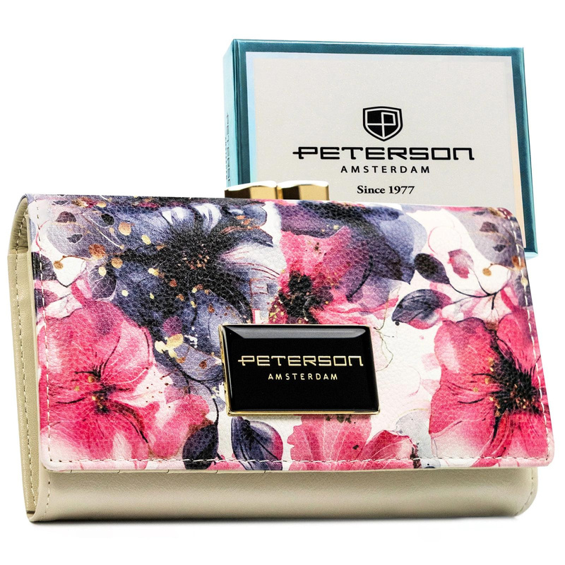 skóra naturalna + Damski portfel ze skóry ekologicznej Peterson PTN PX23-PF1