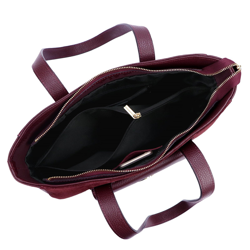 Gregorio duża Skórzana damska shopperbag torebka na ramię z kieszenią