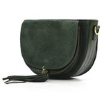 Damska listonoszka skórzana zamsz z frędzlem