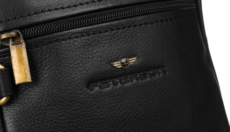 Saszetka męska z naturalnej skóry Peterson PTN-1113-NDM