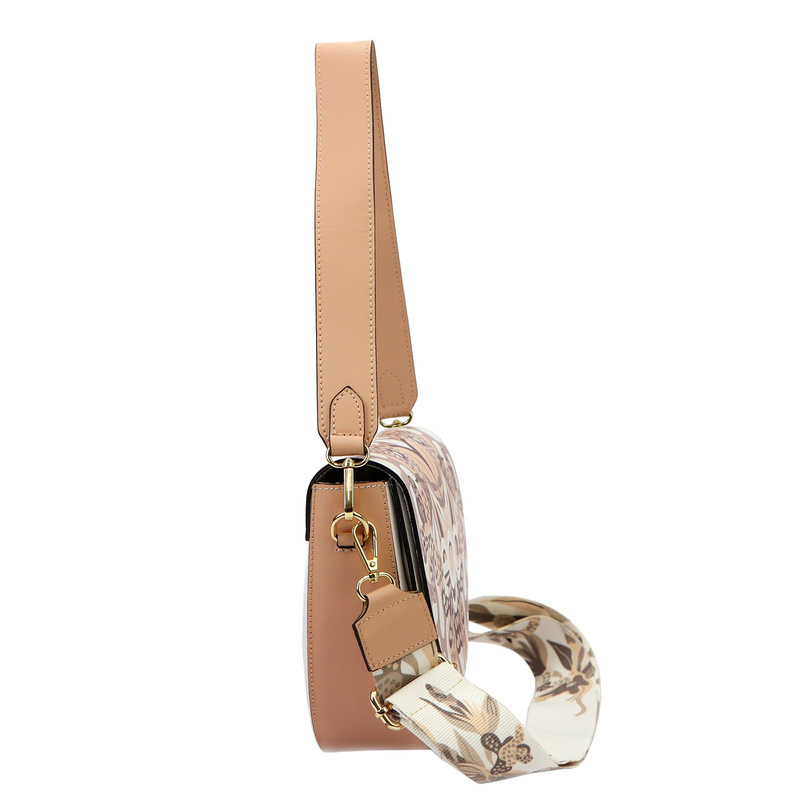 Damska listonoszka skórzana kwiatowy motyw od EGO